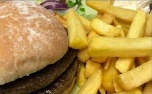 Adults Burger and chips